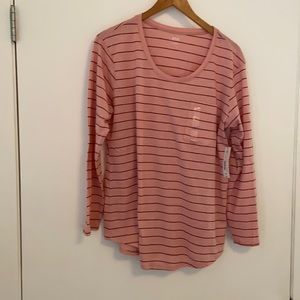 Ana pink stripped shirt.